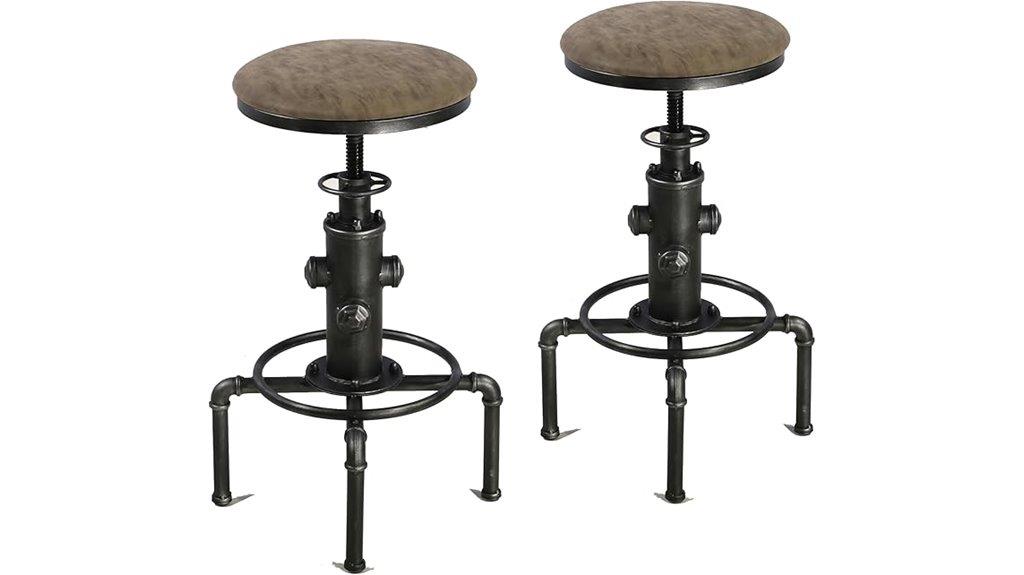 antique industrial barstool set