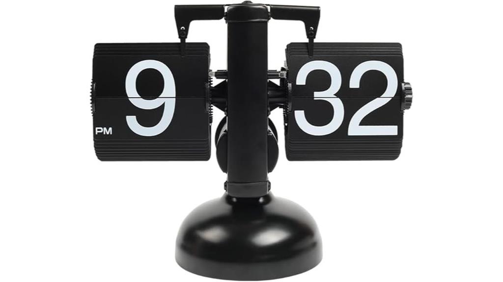 black flip desk clock