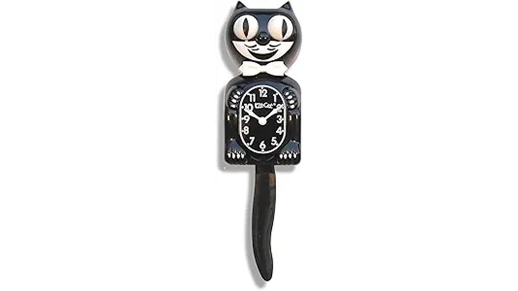 classic black cat clock