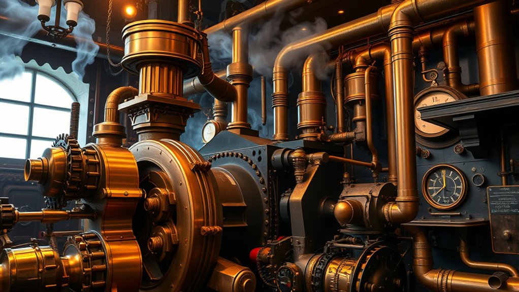 coal powered steampunk machinery systems