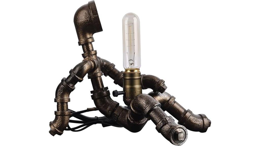 creative robot steampunk lamp