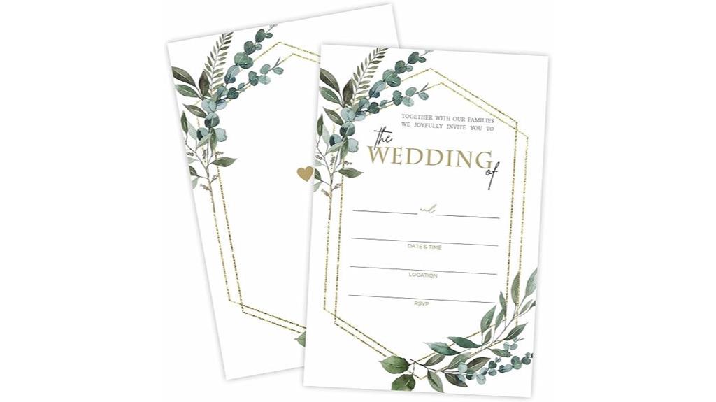 eucalyptus themed wedding invitations