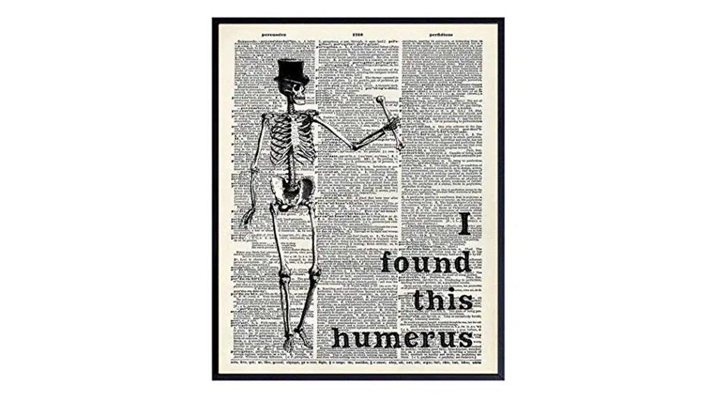 funny skeleton art poster