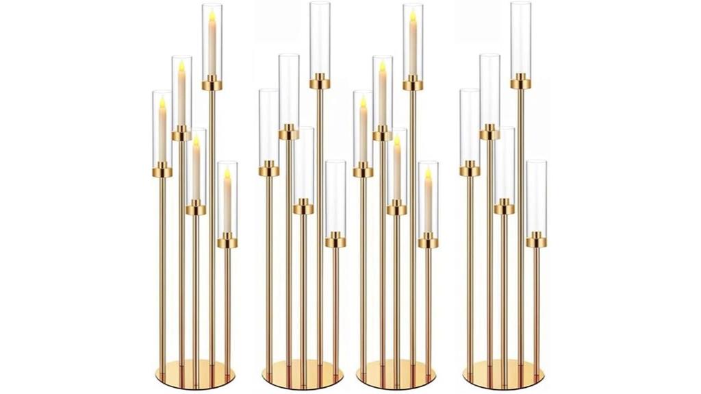 gold candelabra table centerpieces