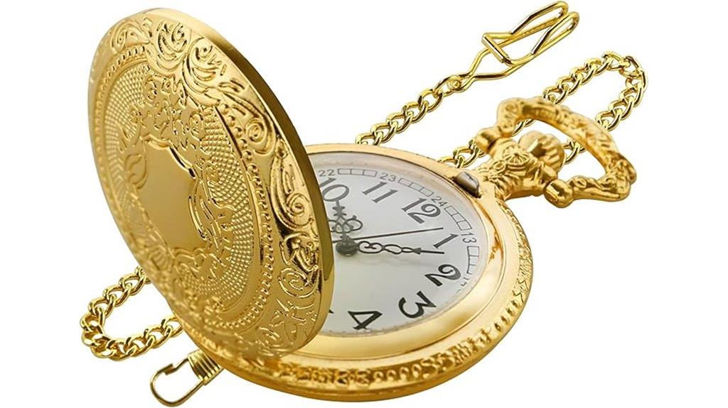 gold quartz pocket watch