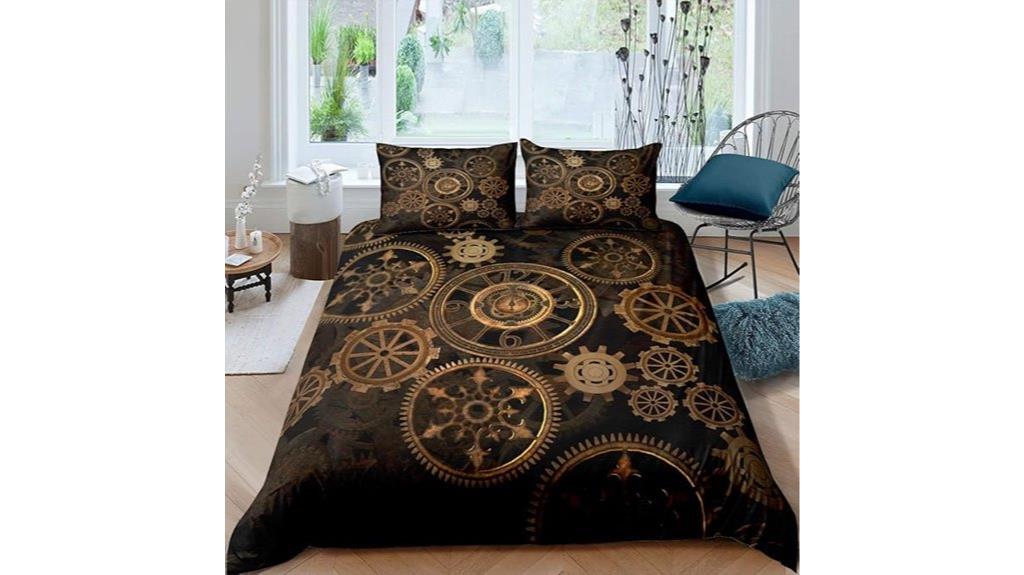 golden industrial gear bedding