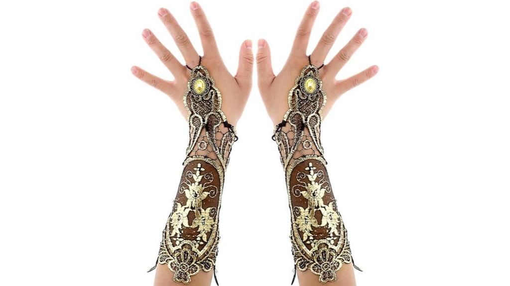 gothic lace fingerless gloves
