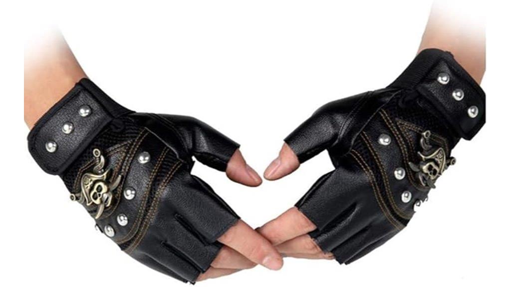 gothic steampunk studded gloves