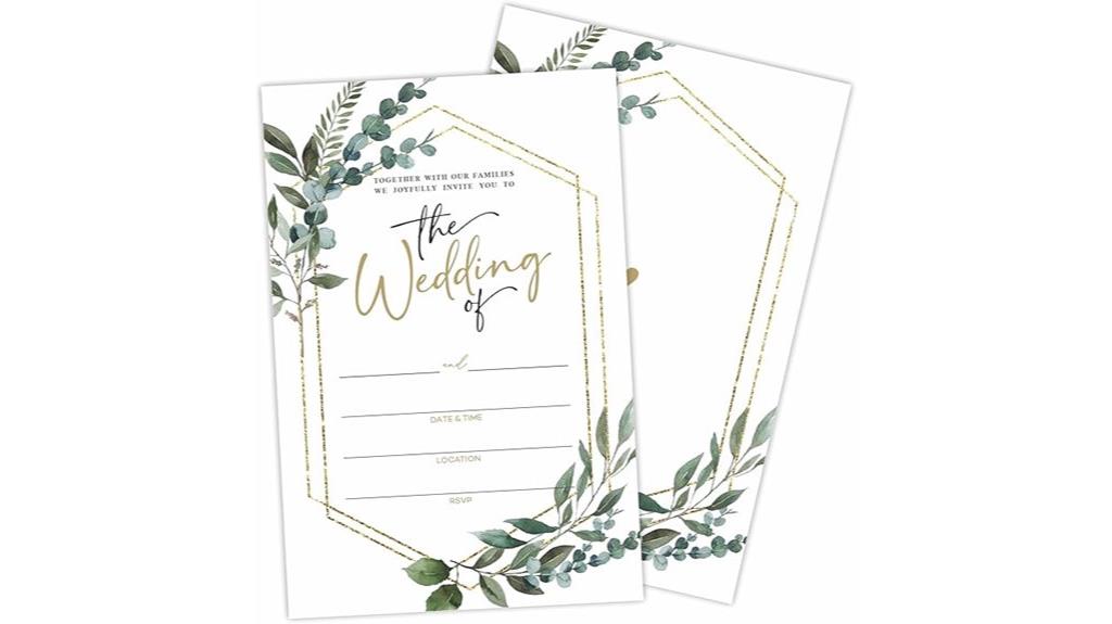greenery wedding invitations pack
