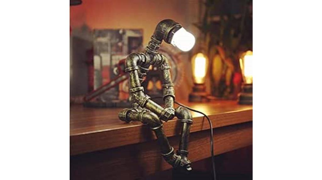 industrial bronze robot lamp