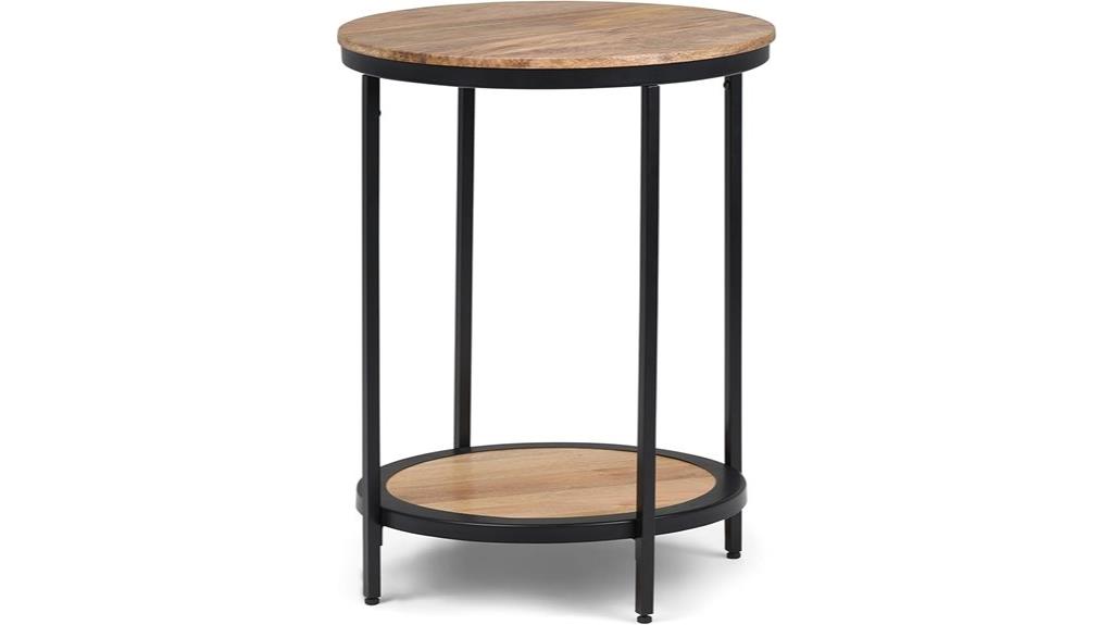 industrial round accent table