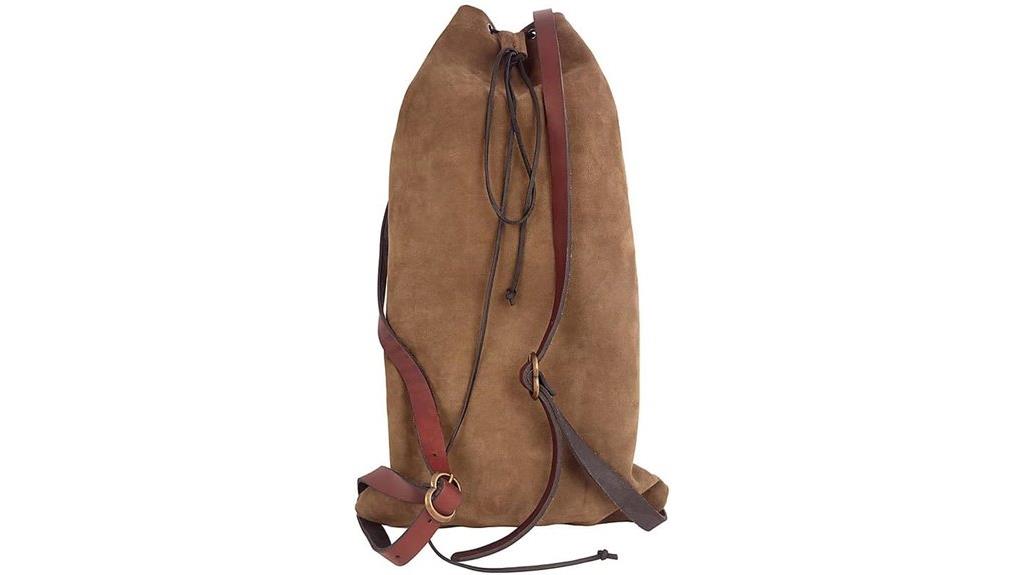 medieval leather drawstring backpack