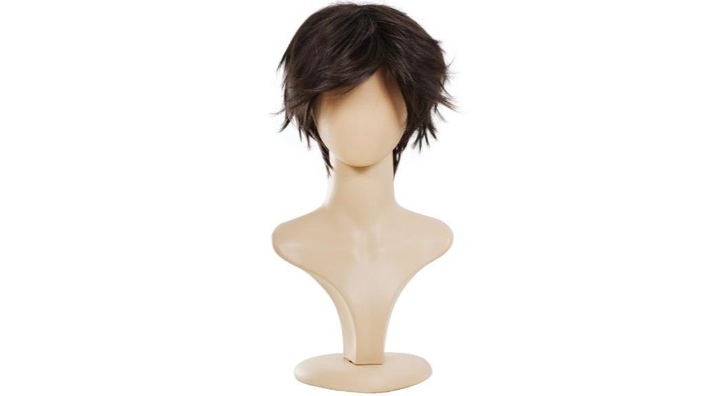men s dark brown cosplay wig