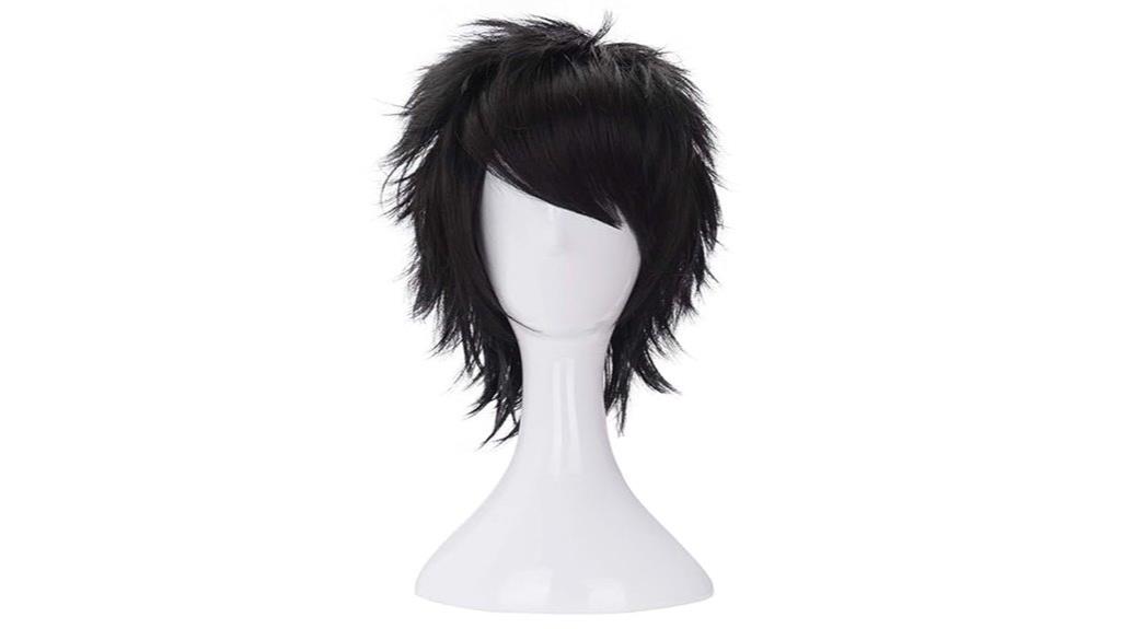 messy black cosplay wig