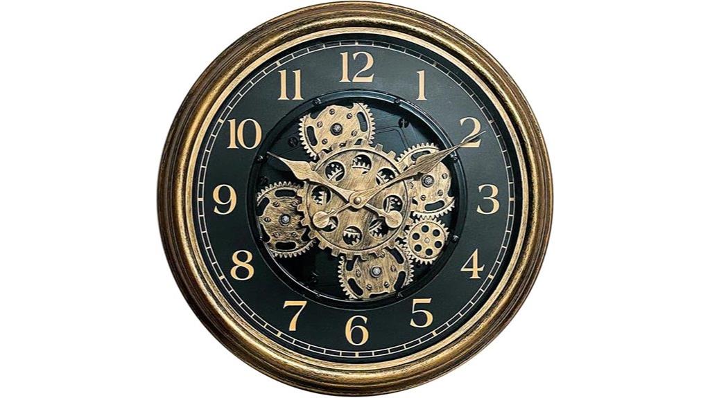 moving gears wall clock