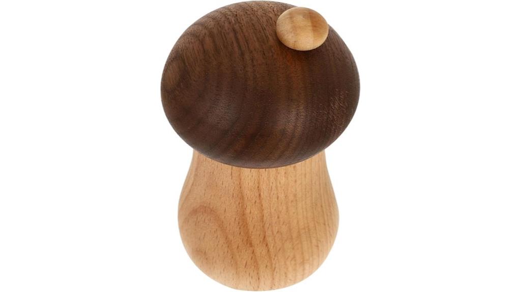 mushroom shaped wooden toothpick holder