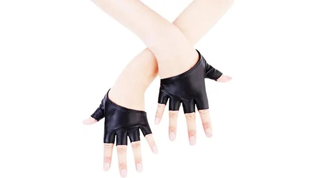 punk leather dancing gloves