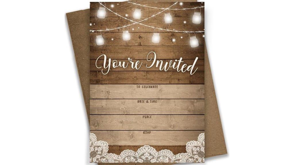 rustic party invitation set