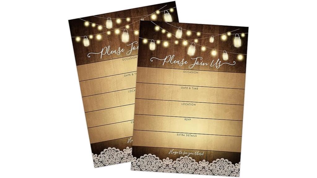 rustic wedding invitation pack