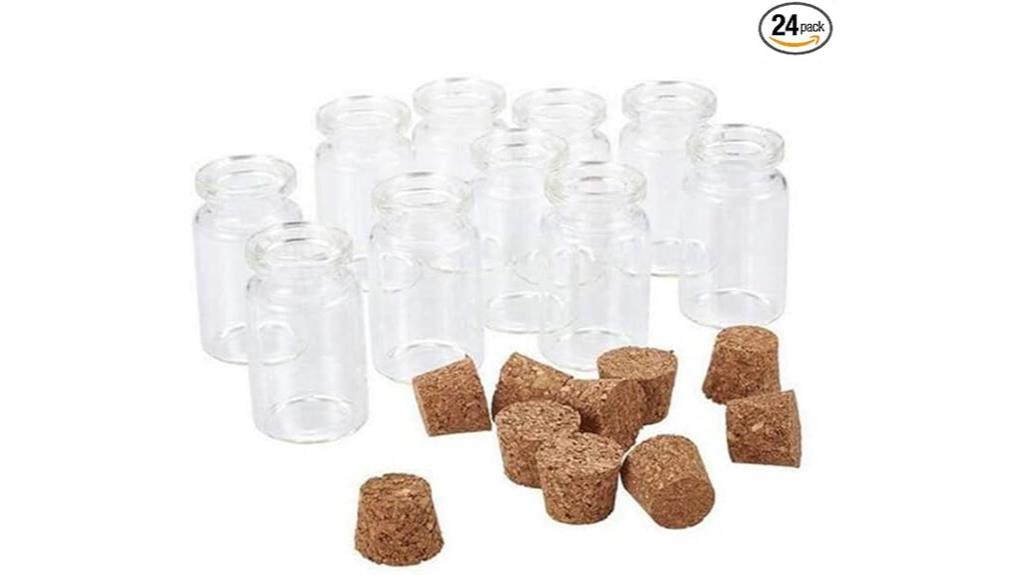 small glass jars set