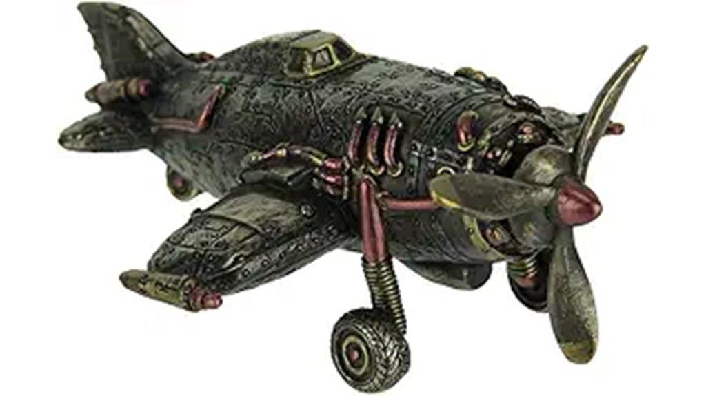 steampunk airplane decorative figurine