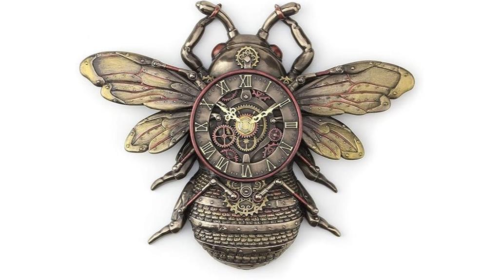 steampunk bee wall clock