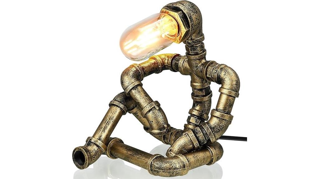 steampunk bronze pipe lamp