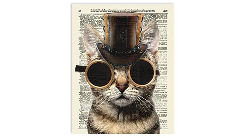 steampunk cat art print