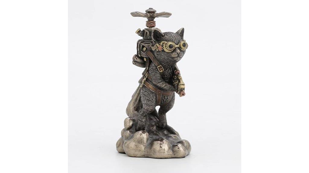 steampunk cat figurine design