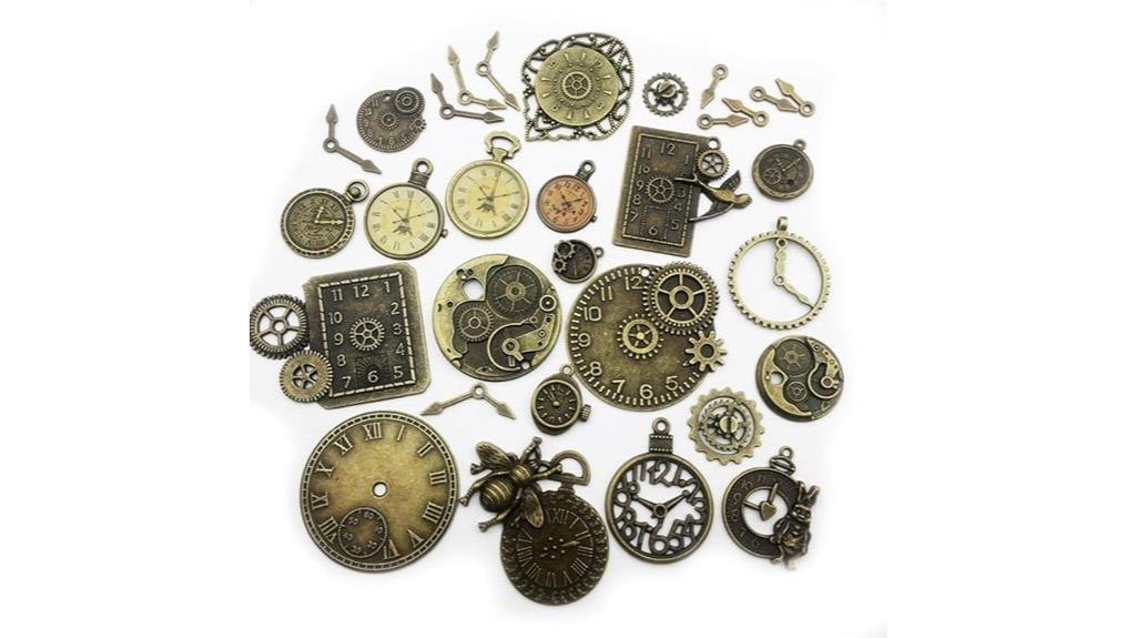 steampunk clock charm pendant