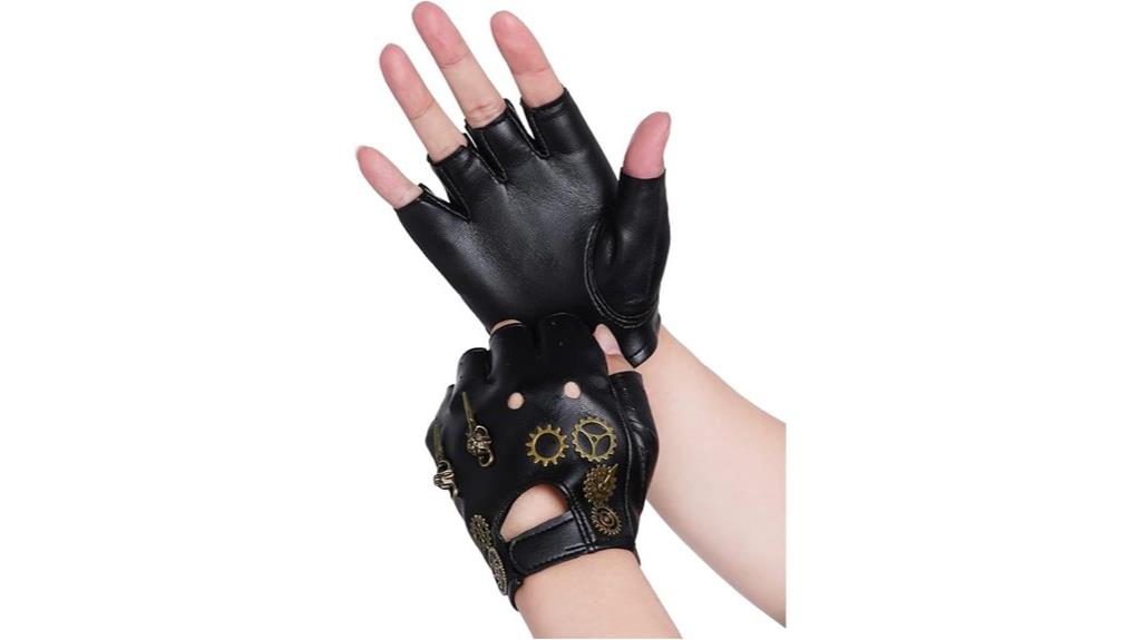 steampunk cosplay fingerless gloves