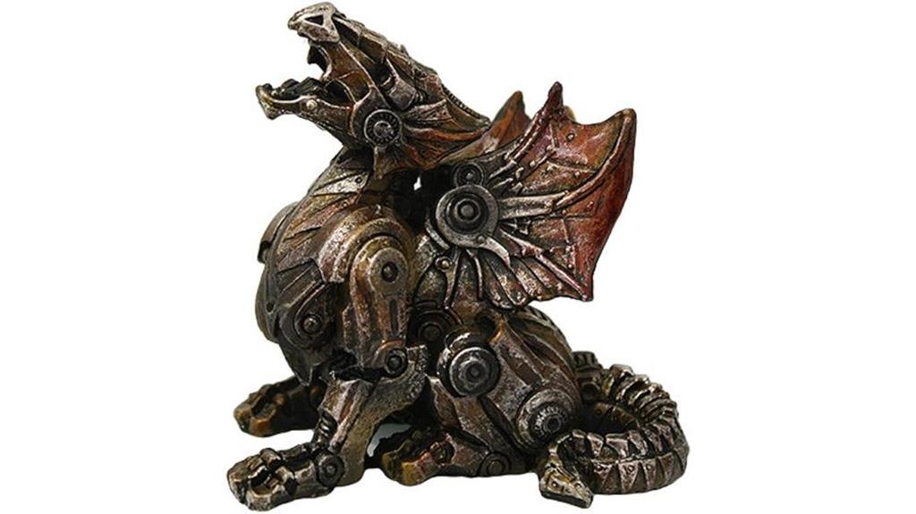 steampunk dragon figurine decor