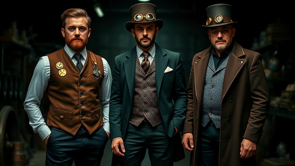 steampunk groomsmen wedding attire