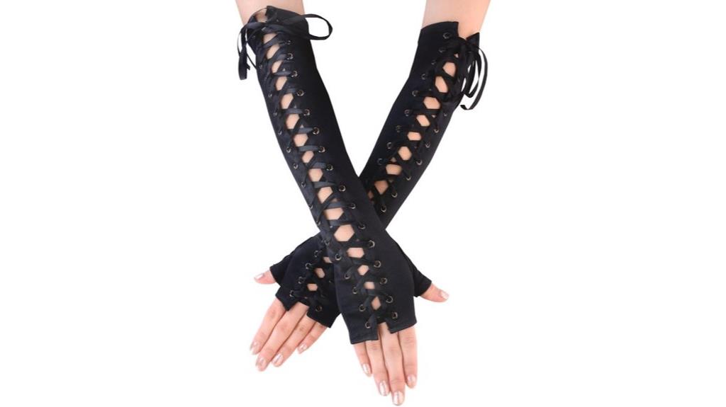 steampunk lace up arm warmers
