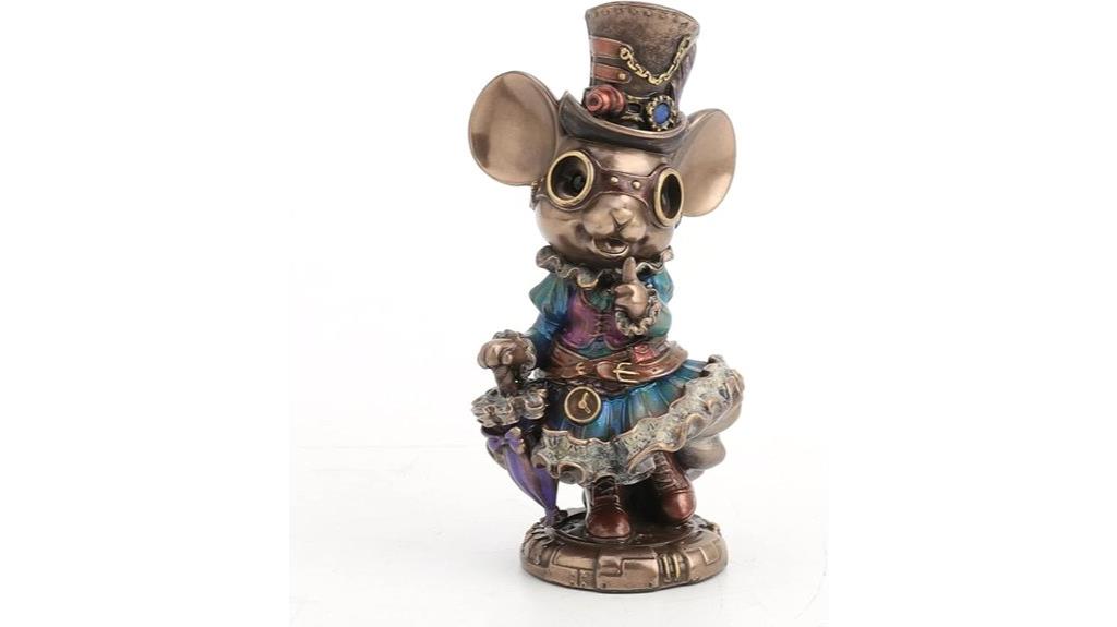 steampunk lady mouse figurine