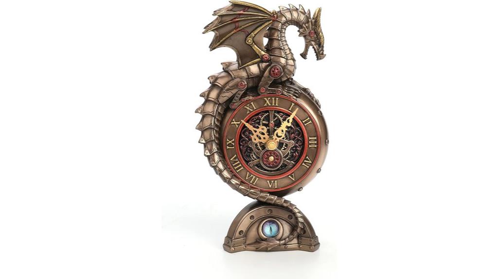 steampunk mechanical dragon clock