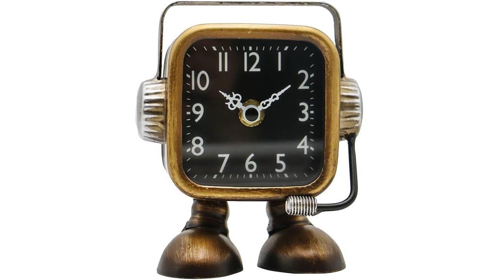 steampunk robot table clock