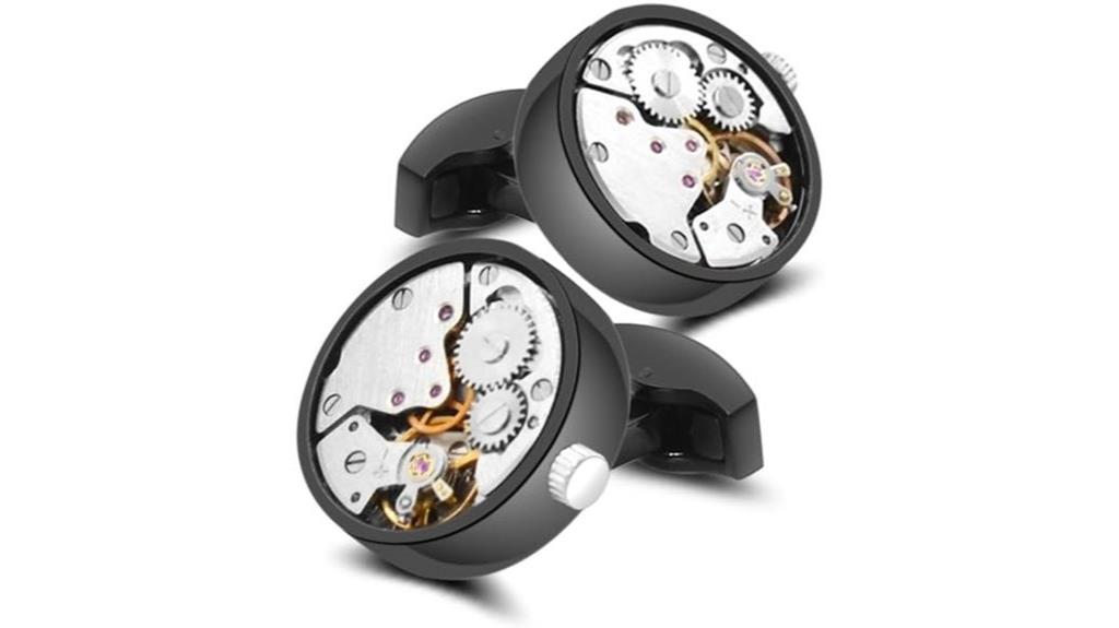 steampunk watch movement cufflinks