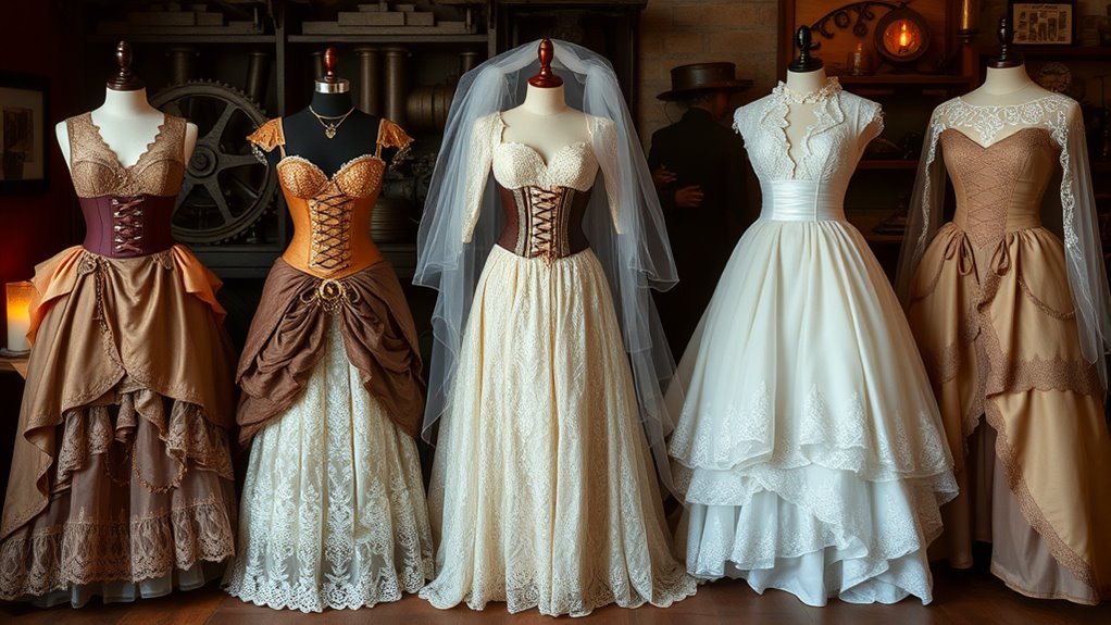 steampunk wedding dress selection