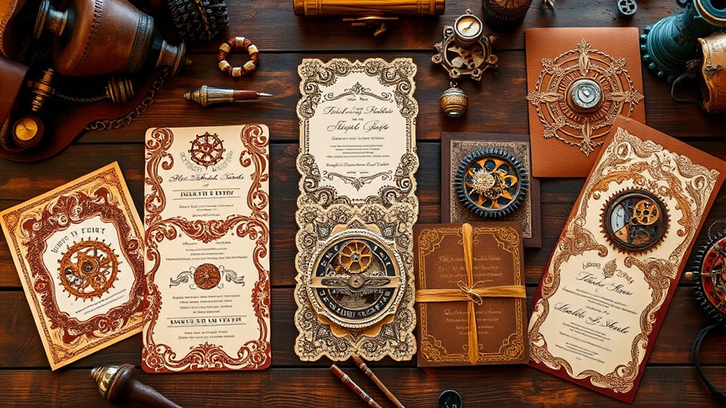 steampunk wedding invitation selection