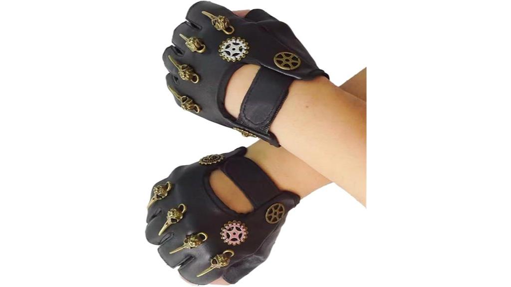 stylish fingerless leather gloves