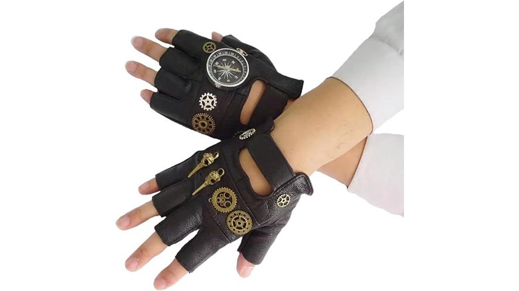 stylish leather steampunk gloves