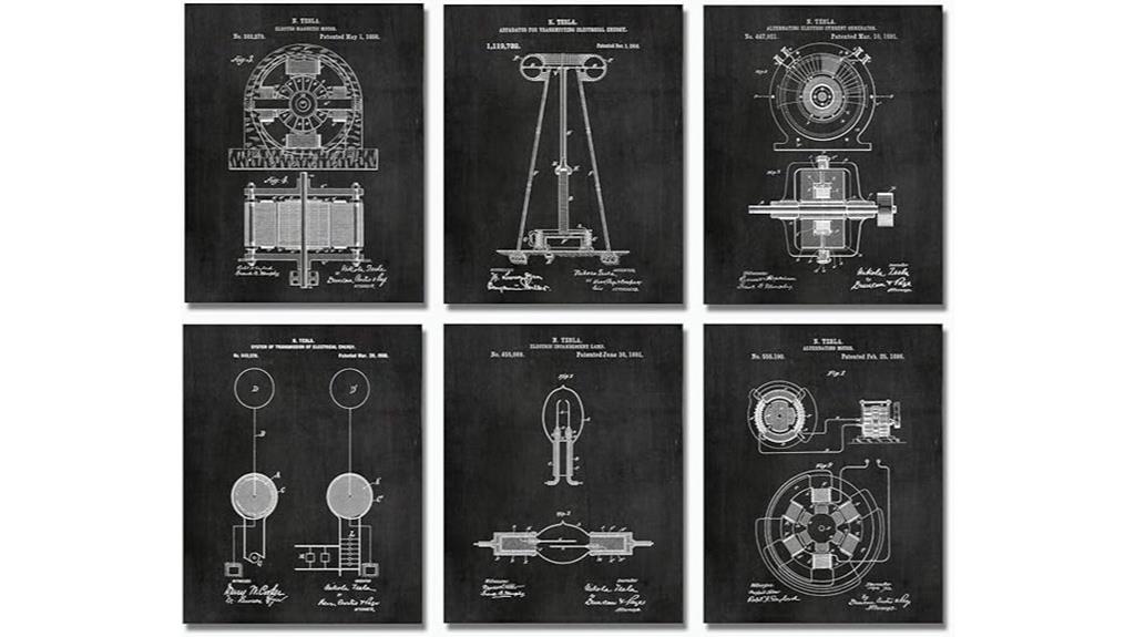 tesla patent wall art