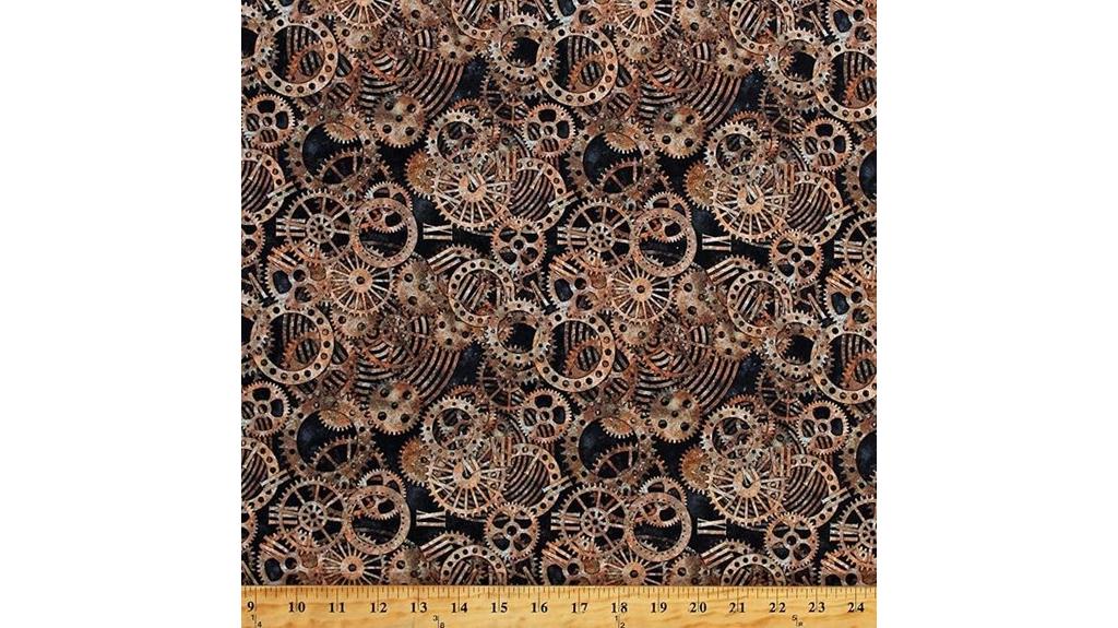 vintage mechanical clock fabric