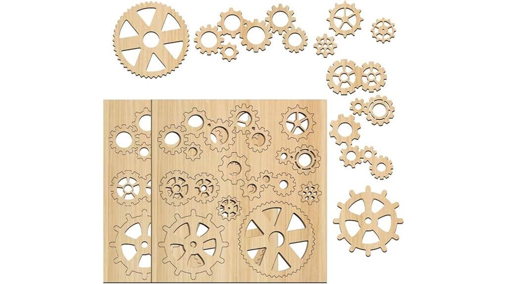 wooden gears chipboard embellishments
