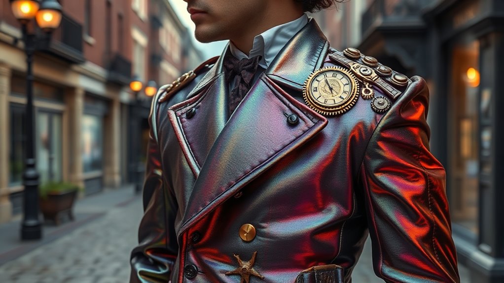 futuristic fabrics in steampunk