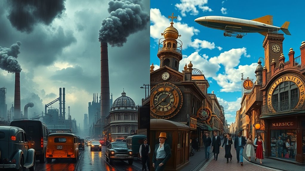 gritty dieselpunk versus ornate steampunk