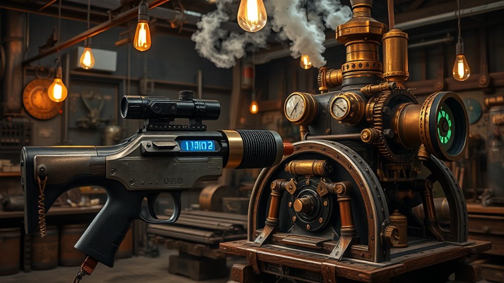 innovative electromagnetic and steam weaponry