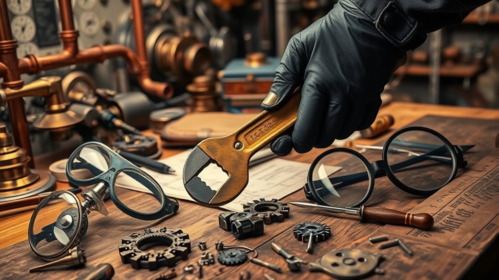 organized workspace protective gear