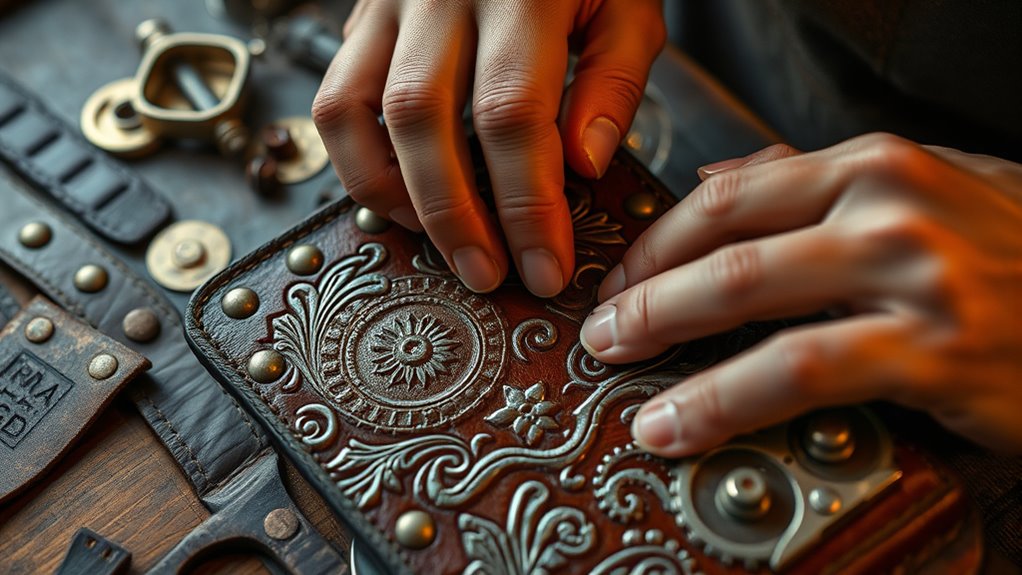 victorian leatherwork with embellishments